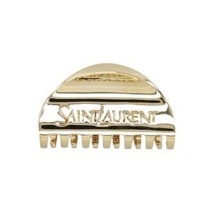 Saint Laurent Gold Half-Moon Claw Clip With Engraved Detailing - NWT